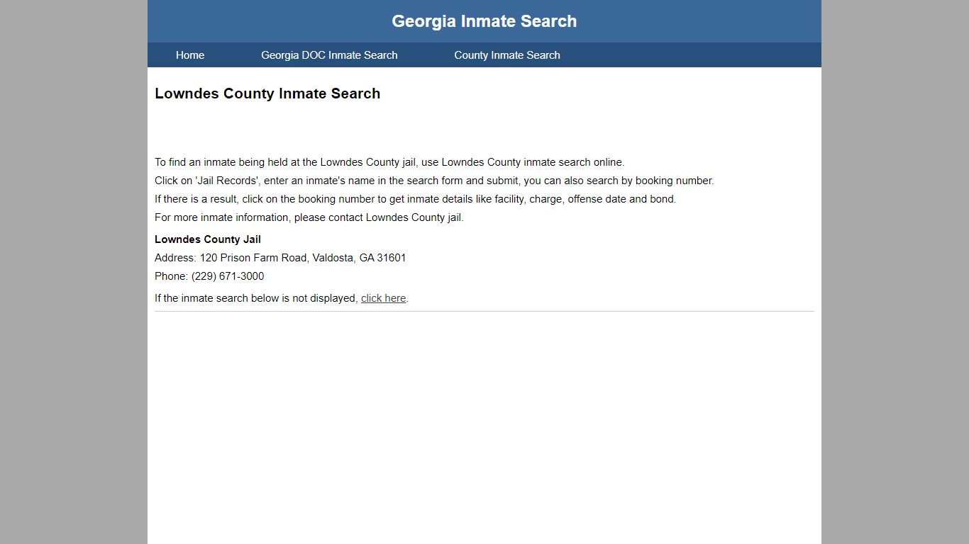 Lowndes County Inmate Search